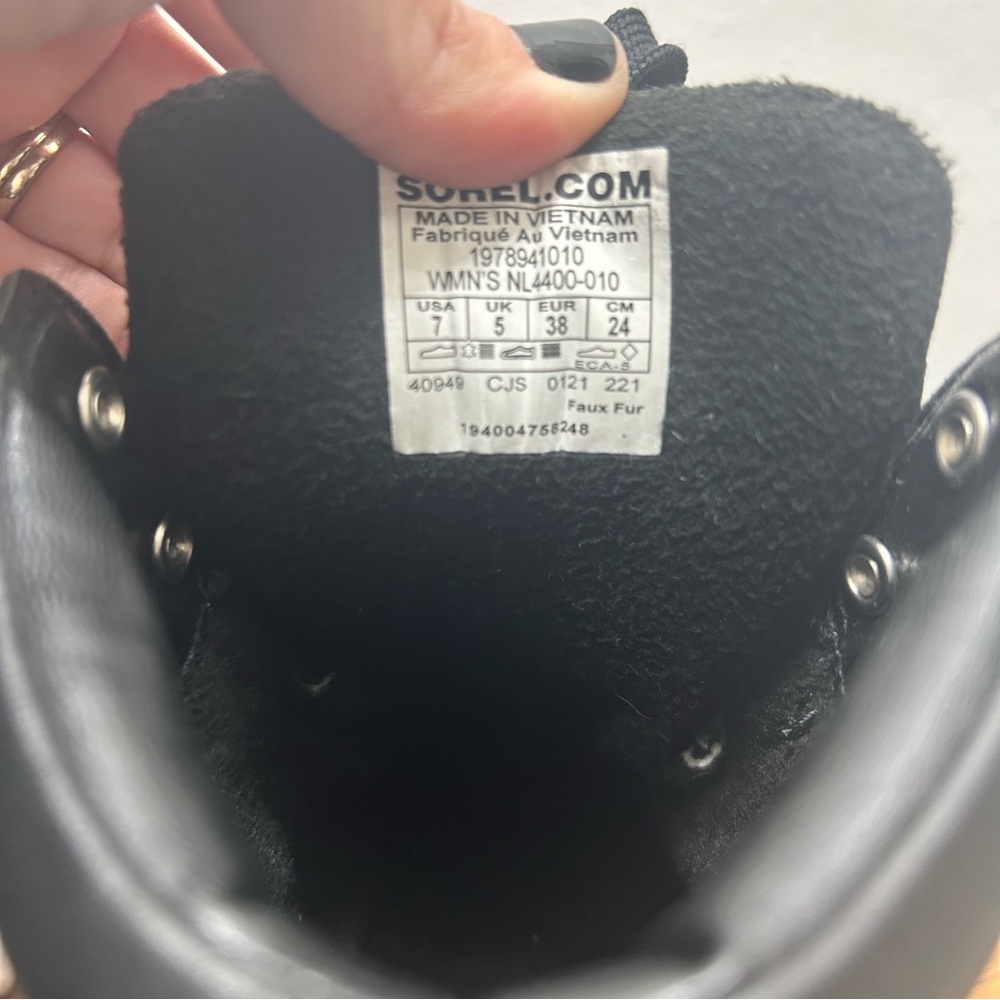 Sorel Women's Black and White Ankle Booties - Picture 6 of 6